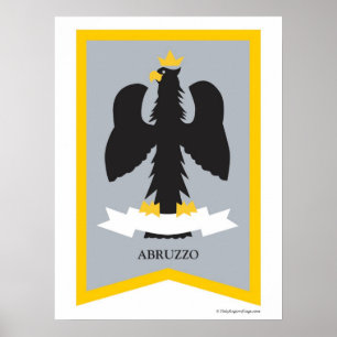 Póster Poster de la región de Abruzos Abruzzi Italia