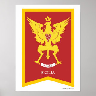 Póster Poster de la región de Sicilia Sicilia Italia
