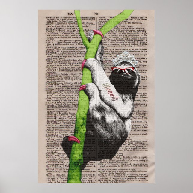Póster Poster de la Reina de Belleza Sloth (Frente)