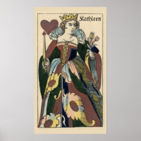 poster de la reina de corazones de 1849 en las car