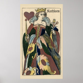Póster poster de la reina de corazones de 1849 en las car