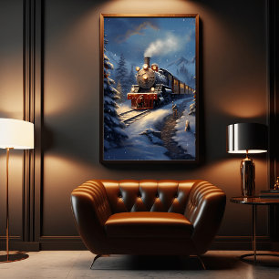 Póster Poster de la representación del paisaje de nieve e