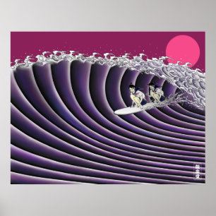 Póster poster de la resaca de la puesta del sol