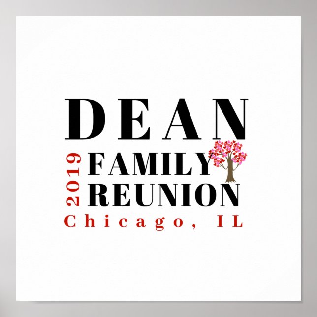 Póster poster de la Reunión de la Familia Dean en 2019 (Frente)