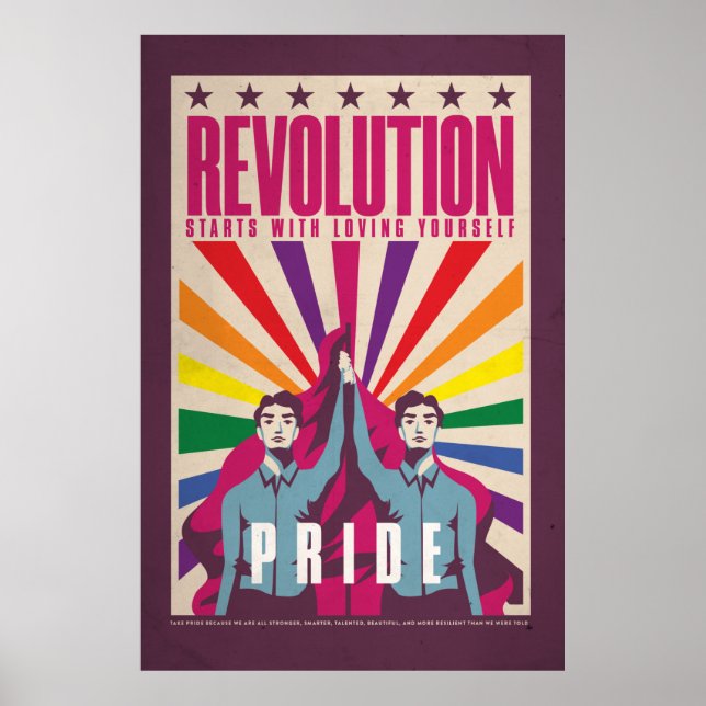 Póster Poster de la Revolución del Orgullo Vintage (Frente)