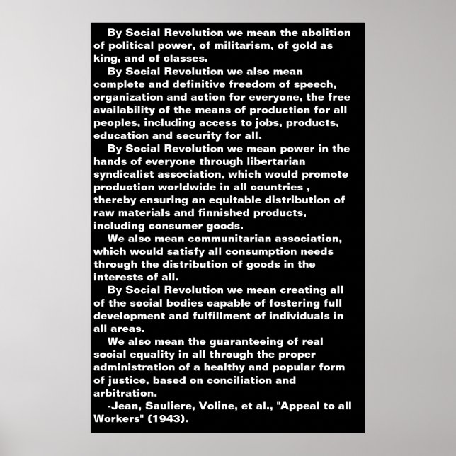 Póster Poster de la Revolución Social (Frente)