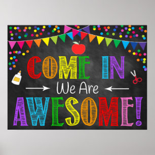 Póster Poster de la sala de clases de bienvenida