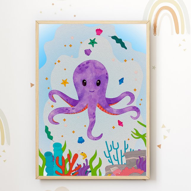 Póster Poster de la sala de lectura Octopus Nursery Print (Subido por el creador)