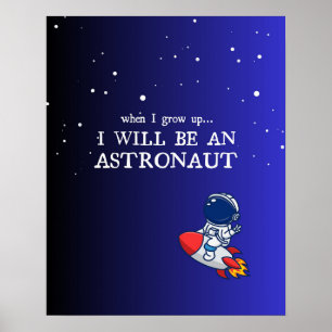 Póster Poster de la Sala de Niños Azules, Astronauta, Tem