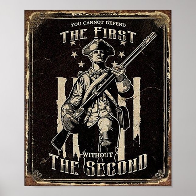 Póster Poster de la segunda enmienda de apoyo (Frente)