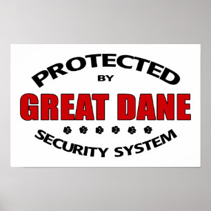 Póster Poster de la seguridad de great dane