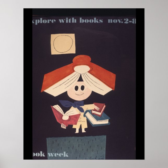 Póster poster de la Semana del Libro Infantil de 1958 (Frente)