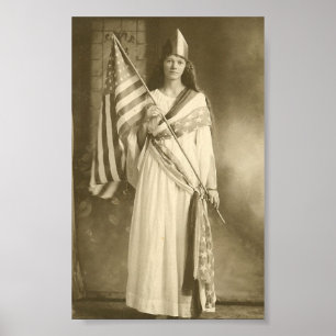 Póster poster de la señora del liberity del sufragio