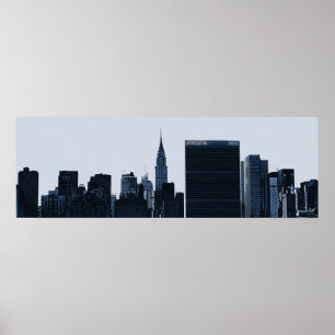 Póster Poster de la silueta del horizonte de Nueva York