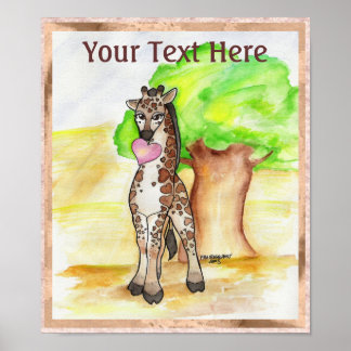 Póster Poster de la sincera Giraffe