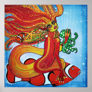 Póster Poster de la sirena de Clownfish