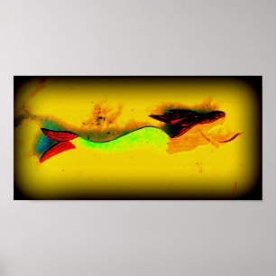 Póster poster de la sirena de la natación