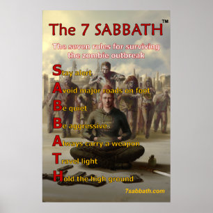 Póster Poster de la supervivencia del zombi de 7 SABBTH