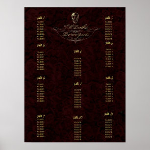 Póster Poster de la tabla de asientos de hasta la muerte