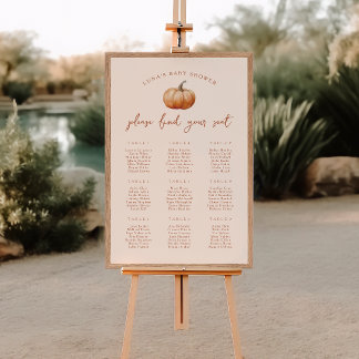 Póster Poster De La Tabla De Asientos De La Calabaza