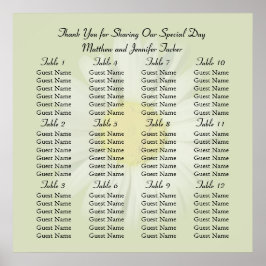 Póster Poster de la tabla de asientos de la recepción de