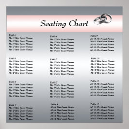 Póster Poster de la tabla de asientos de la recepción de 