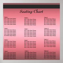 Póster Poster de la tabla de asientos de la recepción de 