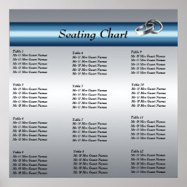 Póster Poster de la tabla de asientos de la recepción de 
