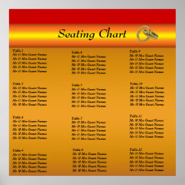 Póster Poster de la tabla de asientos de la recepción de 