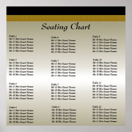 Póster Poster de la tabla de asientos de la recepción de 