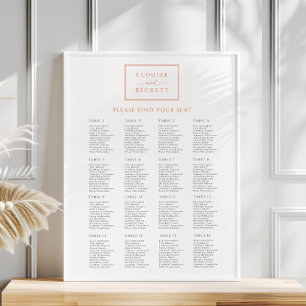 Póster Poster de la tabla de asientos de los Bodas de los