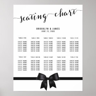 Póster Poster de la tabla de asientos del Boda de inclina