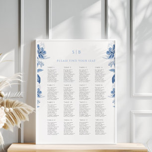 Póster Poster de la tabla de asientos del Boda de la Flor