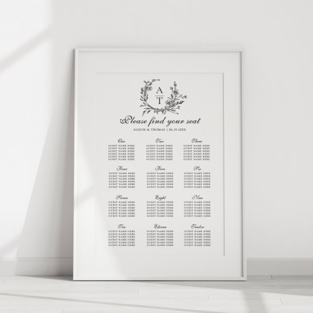 Póster Poster de la tabla de asientos del Boda del Escudo (Subido por el creador)