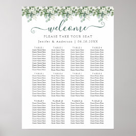 Póster Poster de la tabla de asientos del Boda Eucalyptus