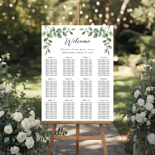 Póster Poster de la tabla de asientos del Boda Eucalyptus