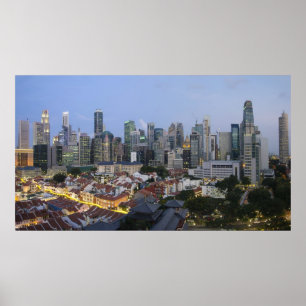 Póster Poster de la tarde del horizonte de la ciudad de