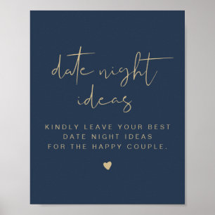 Póster POSTER de la tarjeta de noche CAITLIN Navy & Gold