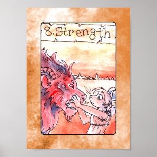 Póster Poster de la tarjeta Tarot de fuerza