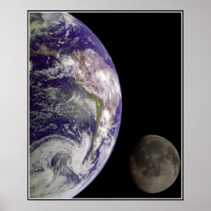 Póster Poster de la tierra y de la luna