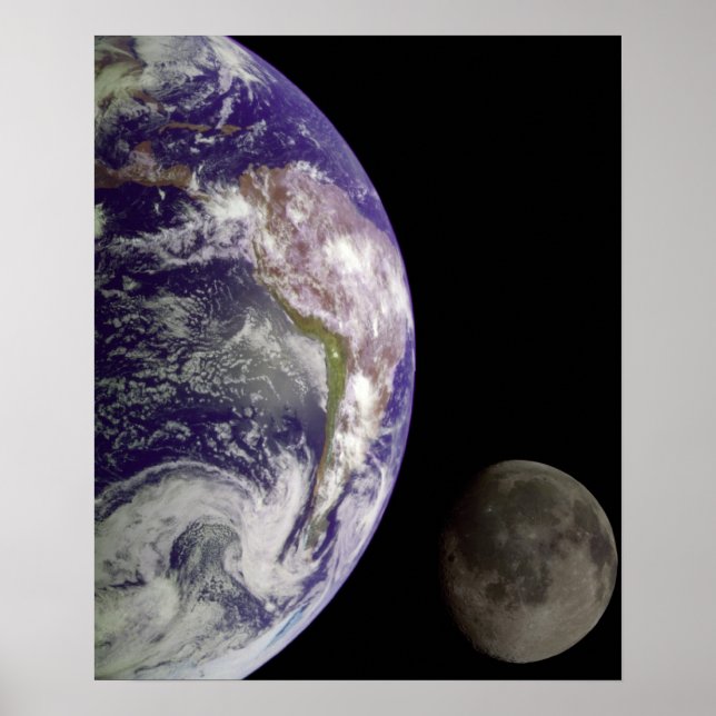 Póster Poster de la Tierra y la Luna (Frente)