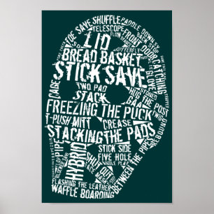 Póster Poster de la tipografía de la máscara del portero