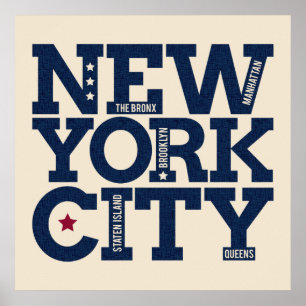 Póster Poster de la tipografía de New York City