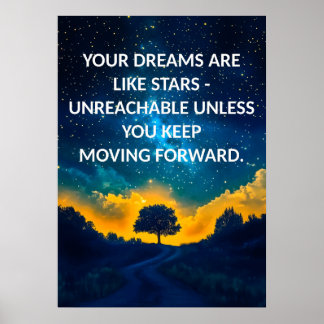 Póster Poster de la tipografía de Sky Nocturno Motivativo