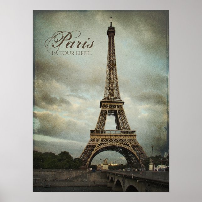 Póster Poster de la Torre Eiffel de París (Frente)