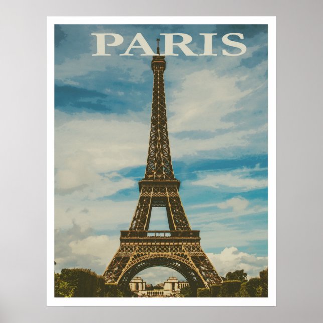 Póster Poster de la Torre Eiffel de París (Frente)