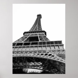Póster Poster de la Torre Eiffel Negra y Blanca