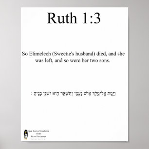 Póster Poster de la Traducción de código abierto Ruth 1:3