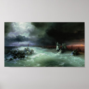 Póster Poster de la travesía del Mar Rojo (Aivasovsky)