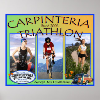 Póster poster de la triatlón de carpinteria